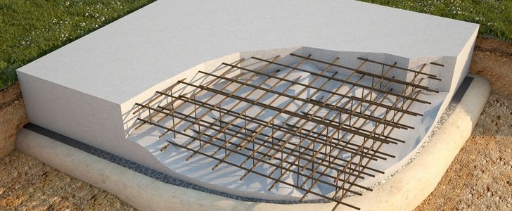 Схема заглубленного плитного фундамента